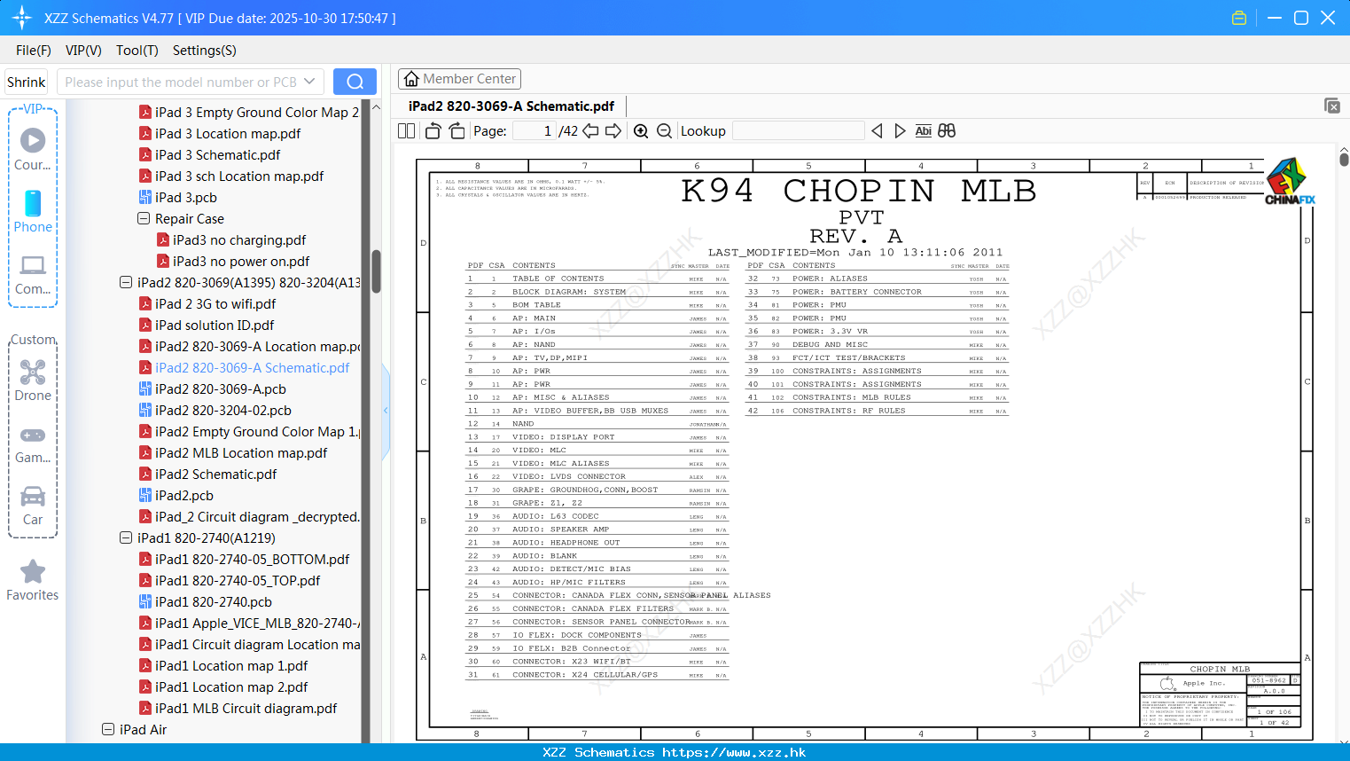 IPad2 820-3069-A Schematic